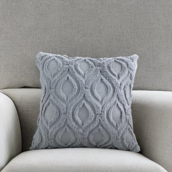 Decorative Pillow Covers Set Boho Gray Soft Accent Couch Cottage Decor 18x18 - Picture 7 of 9